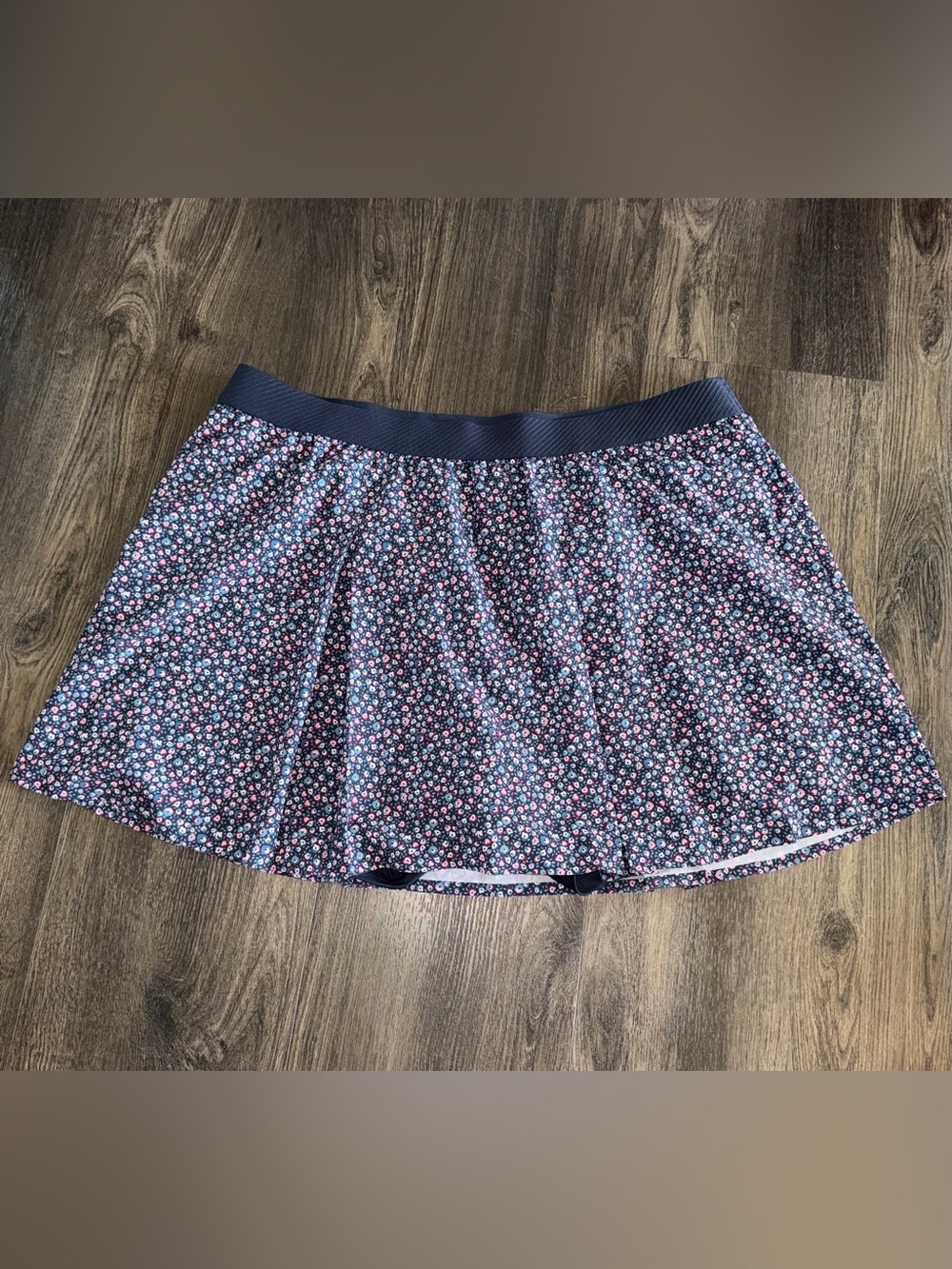 Puma Navy Floral Golf Skort with Pink Accents